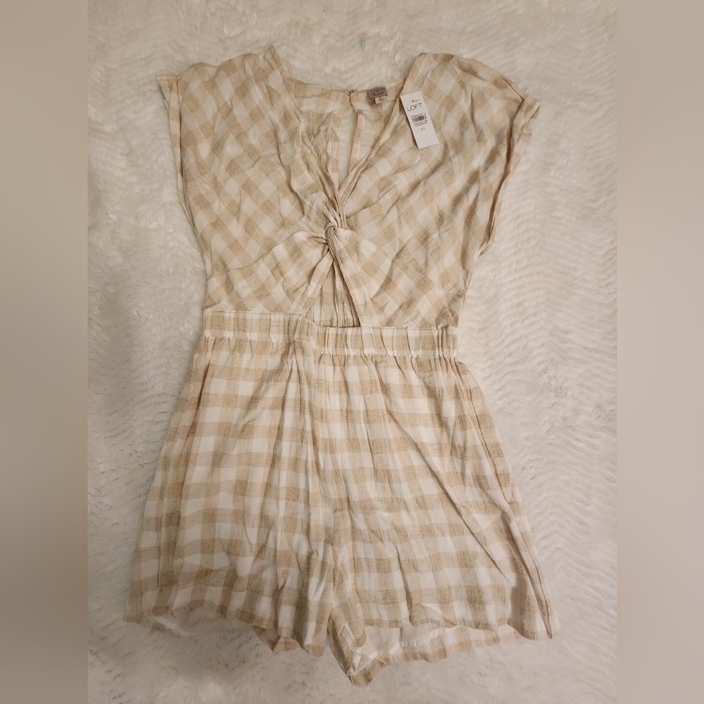 BNWT Linen gingham romper